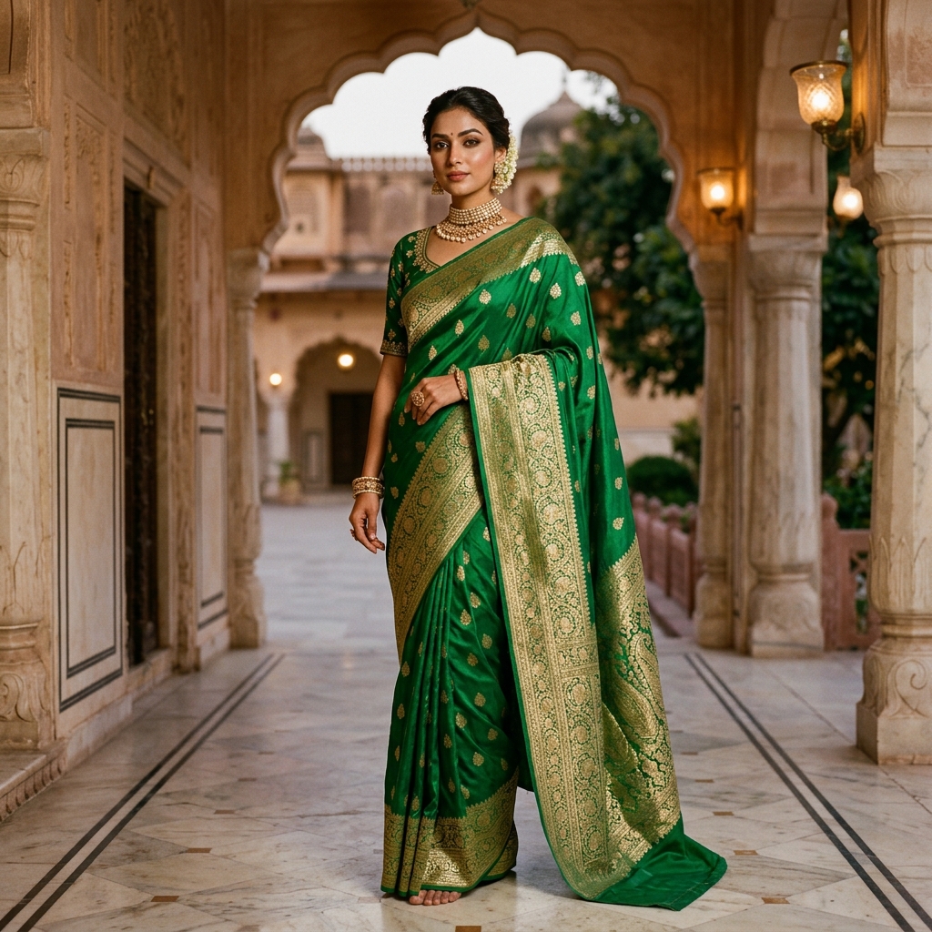 Emerald Heritage Banarasi Saree